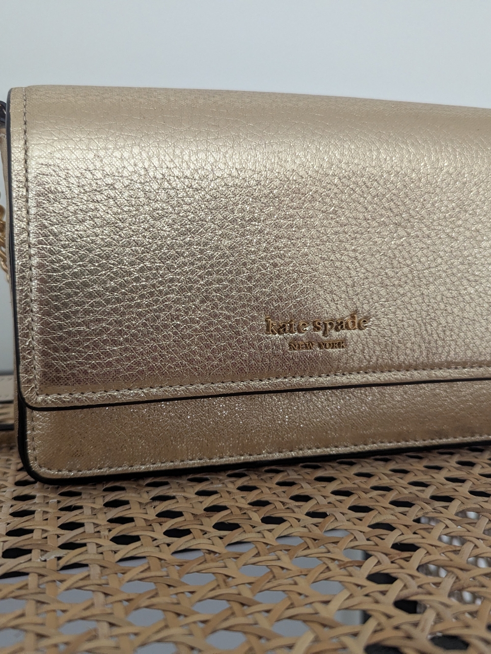 kate spade Metallic Gold Leather Crossbody Bag
